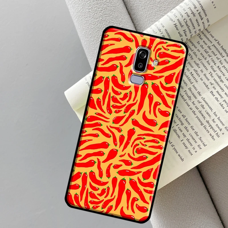 Red Chilli Pepper Pattern Phone Case For Samsung Galaxy J7 J5 J3 2017 A3 A5 J1 2016 J4 J6 A6 A8 Plus J8 A9 2018 Case images - 6