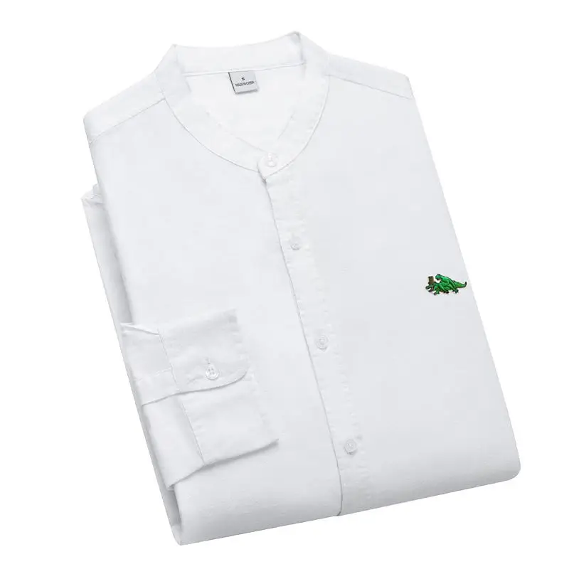 High Quality New-Design Spring Mens Shirts Solid Color Casual Long Sleeve Linen Cotton Shirts Hommes Blouse Clothing Tops S-3XL