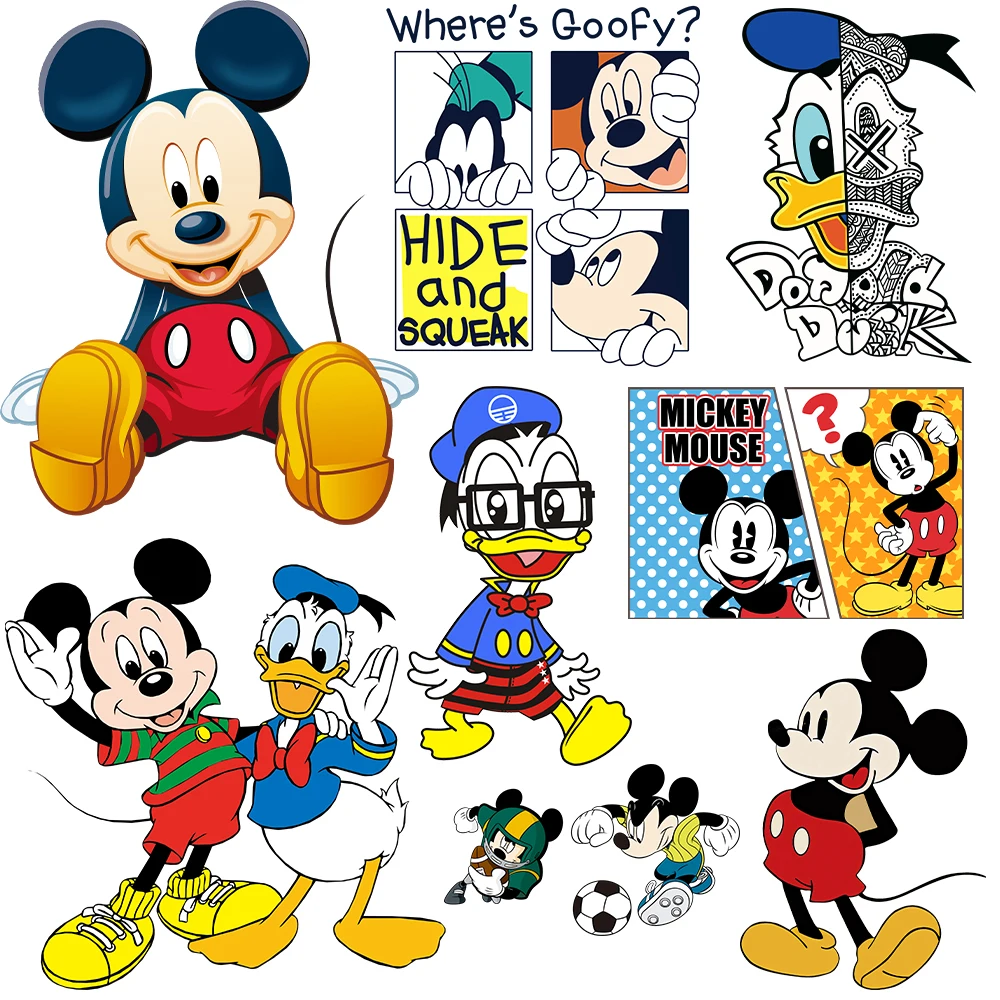 

Нашивки Disney с Микки Маусом и Дональдом Даком, нашивки для одежды, термонаклейки для одежды, термонаклейки с утюгом