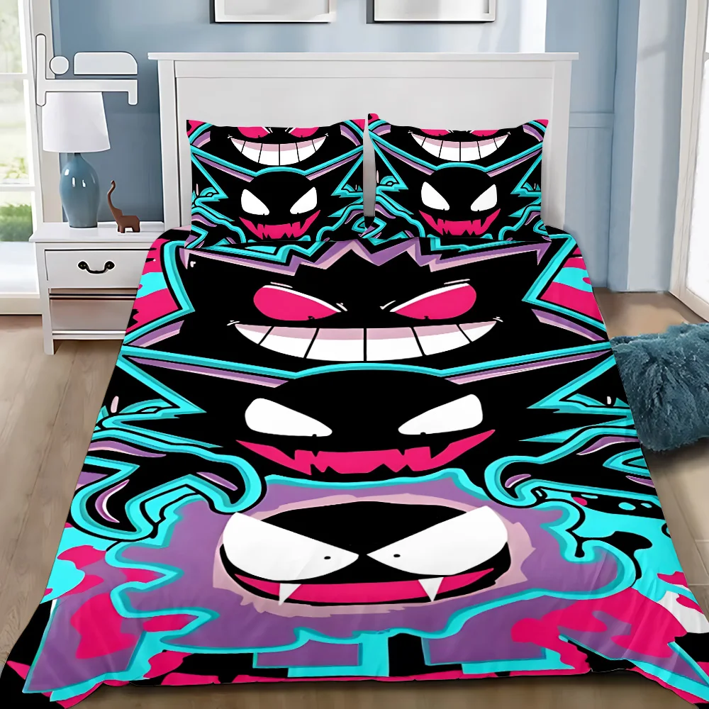 Duvet Cover Pillowcase Bedding Set Cartoon Evil Gengars Adult Boy Girl Bedroom Decoration Children Gift Single Double Large Size