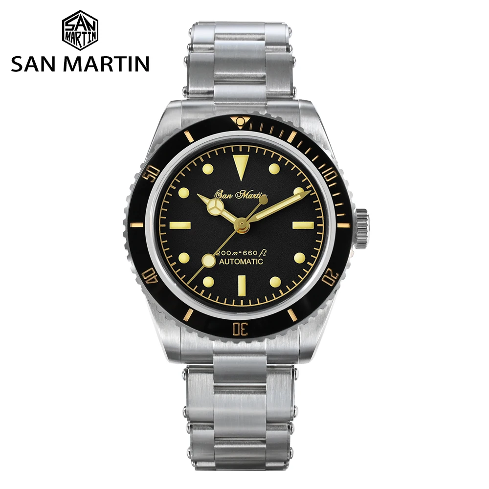 

Часы San Martin мужские/женские механические в ретро стиле, 6200