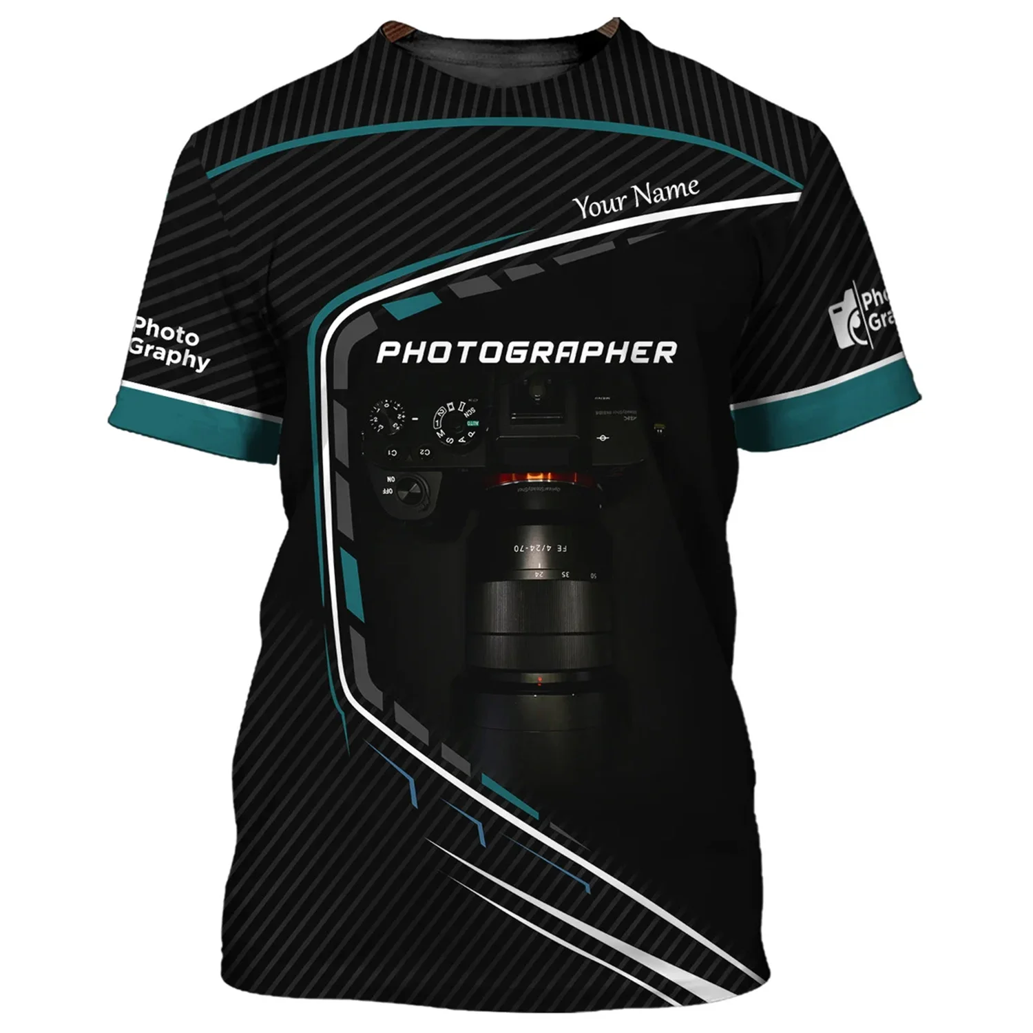 

Camera 3D Printing T Shirt Man Summer O-Neck Short Sleeve Oversized Top Casual Tee Loose Streetwear Harajaku