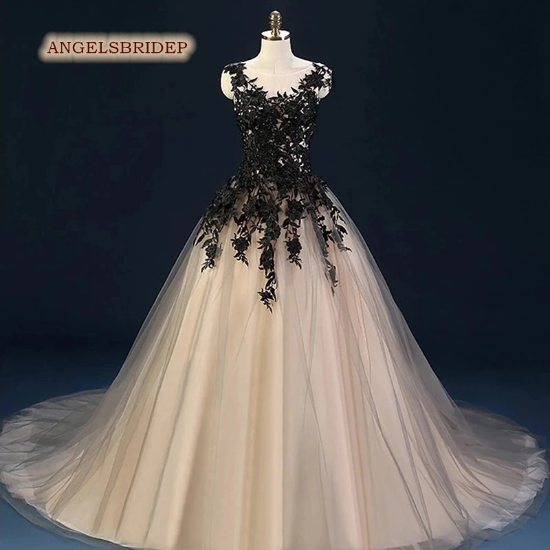 

Vintage Champagne Wedding Dresses Ball Gown Tulle Lace Court Train vestido de noiva Formal Saudi Arabia Bridal Gown Bride Dress