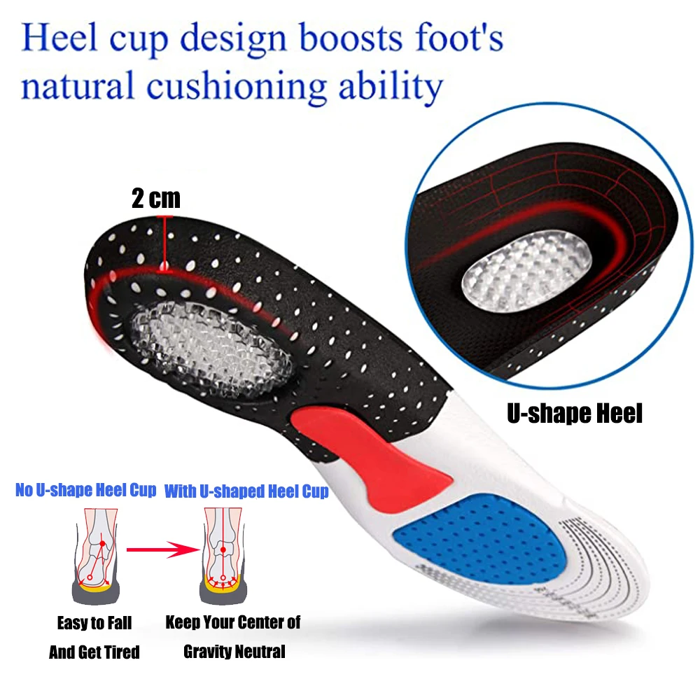 Silicone Sport Insoles for Shoes Men Women Orthotic Flat Feet Arch Support Breathable Running Cushion Orthopedic Gel Insoles