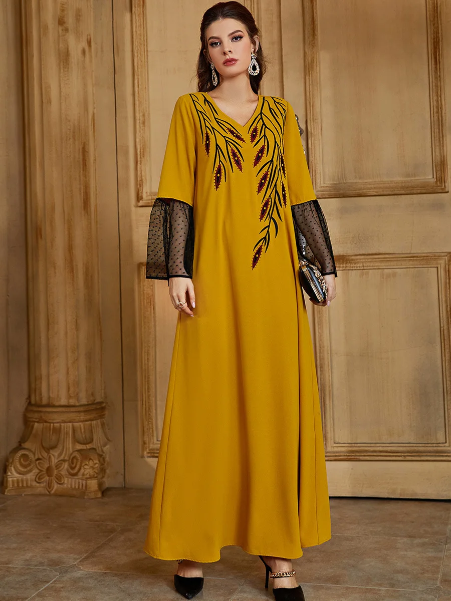 

Рамадан ИД Мубарак Abaya яркое арабское пакистанское мусульманское длинное скромное платье для женщин длинное женское платье