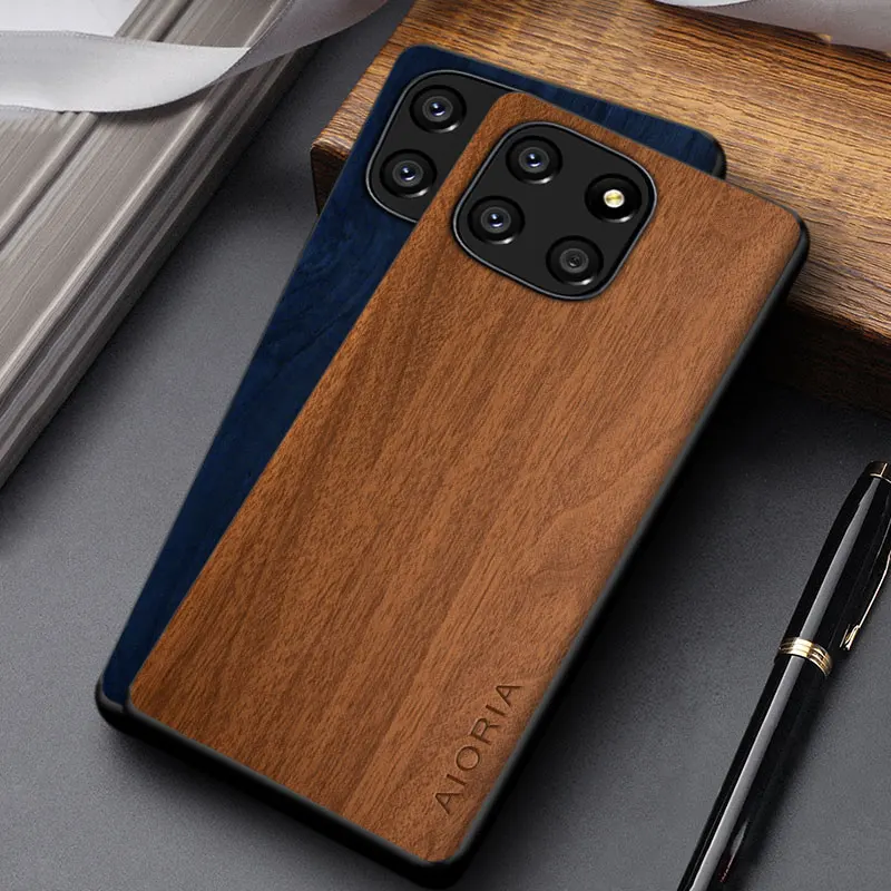 

Case For Honor X8 8X 8C coque simple unique design lightweight wood pattern pu leather cover for honor x8 5g case
