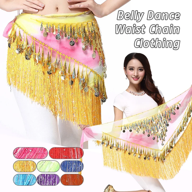 

Belly Dance Belt Chain Costumes Sequins Tassel Belly Dance Hip Scarf Women Practice Clothing Thailand India Arab Dancer Skirts