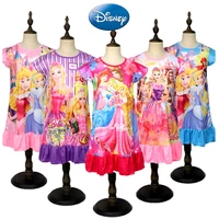 disney new childrens girls dress clothing rapunzel print pink princess dress nightdress casual home short sleeve pajamas clothes
