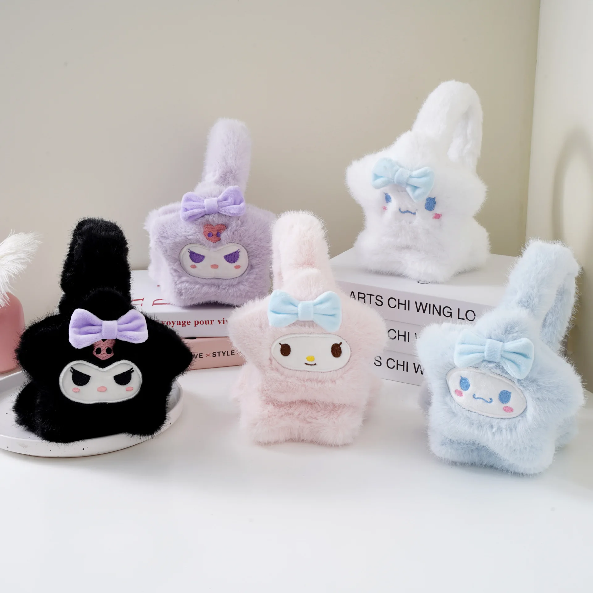 Зимние новые плюшевые наушники Sanrio с рисунком Куроми милые трехмерные защитные