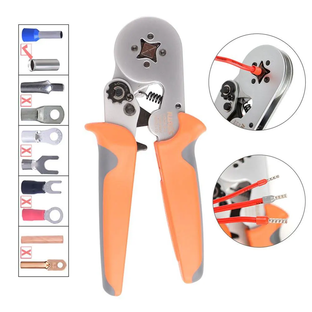 Щипцы для обжима кабеля IWISS HSC8 6-4, саморегулирующиеся обжимные инструменты HSC8 6-4, используемые для 0,25-6, 0 мм2 (AWG23-10)