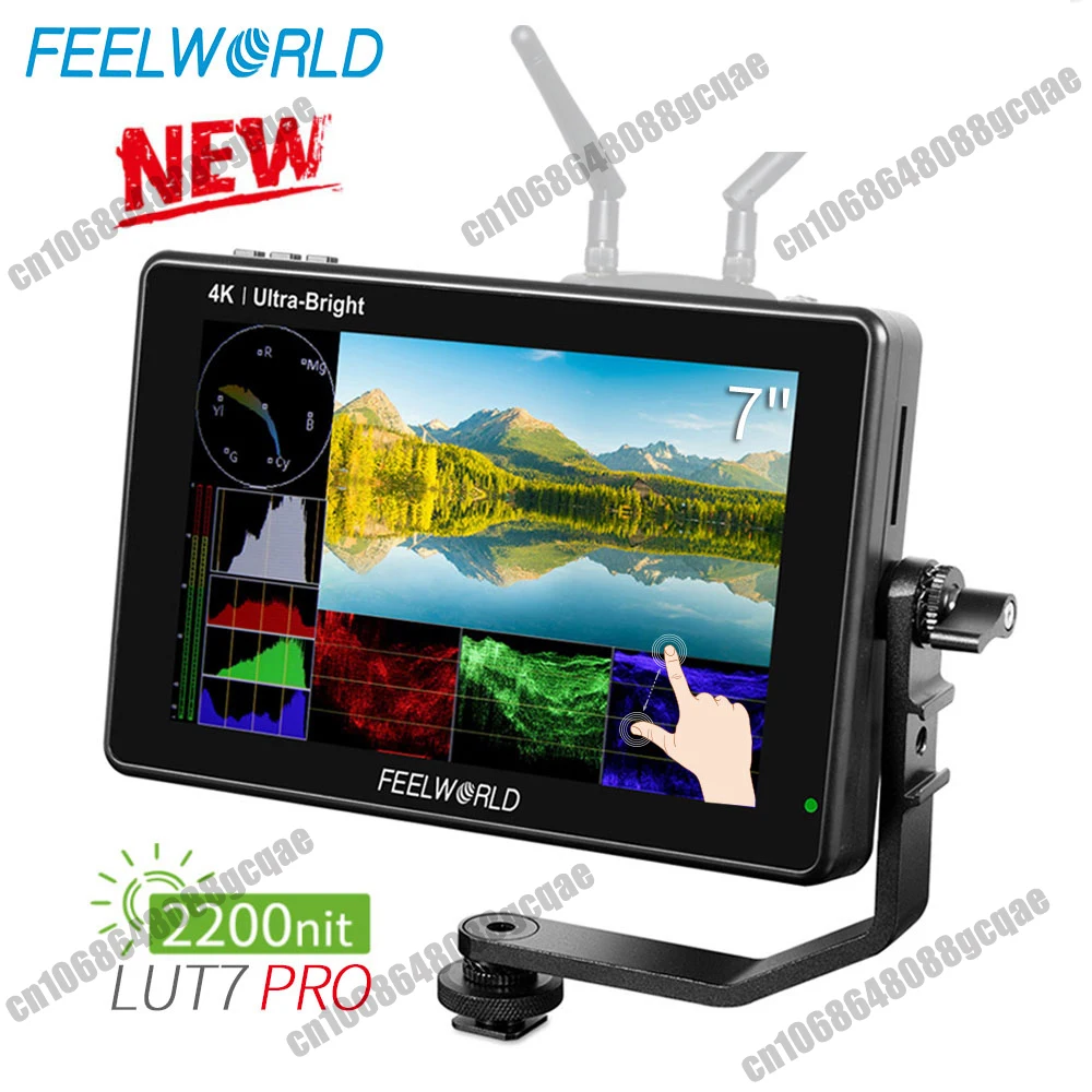 

FEELWORLD LUT7 PRO 7 Inch 2200nits 3DLUT Touch Screen DSLR Camera Field Director AC Monitor with F970 External Power Install Kit