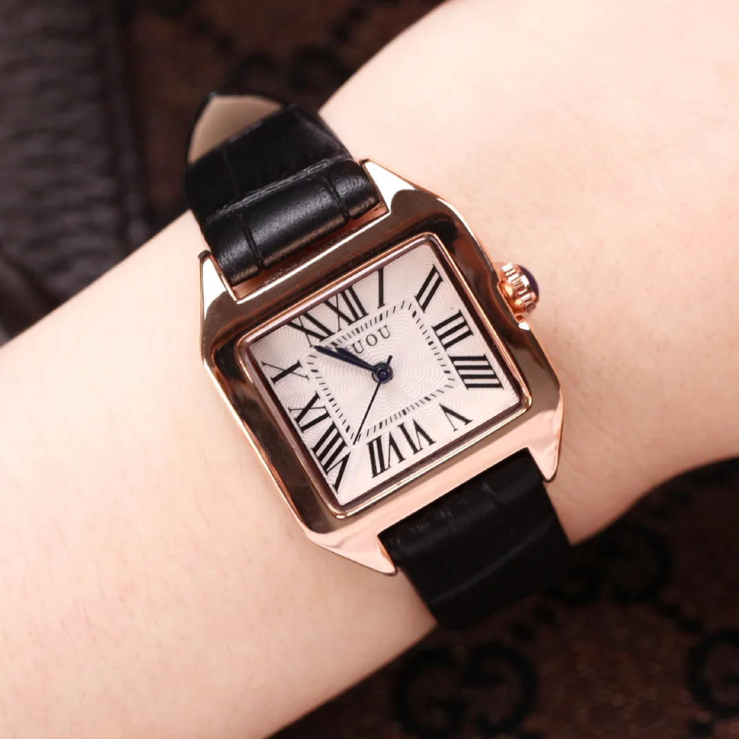 2018 New Top Guou Brand Women Watches Fashion Square Watch Luxury Brand Leather Clock Relogio Feminino Reloj Mujer Saat enlarge