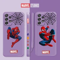 spiderman marvel cool case for samsung galaxy a73 a72 a51 a32 5g a50 a21s a20 a13 4g m10 m12 liquid silica sac phone cover