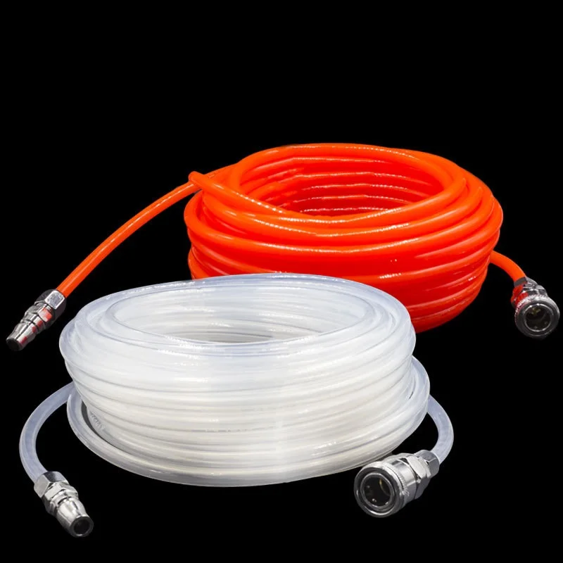 

10/15/20m 5*8mm Pneumatic Straight Tube Air Compressor Tube Air Pump Hose With Quick Connector Power Tool Accessories