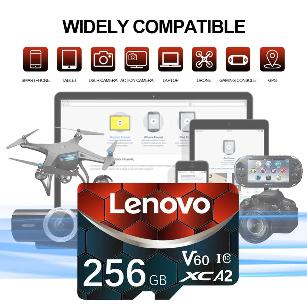 Фото Оригинальная карта памяти Lenovo 1TB 2TB Micro TF SD, высокоскоростная карта памяти A2 V60, 128G, 256 ГБ, 512 ГБ для Nintendo Switch Ps4, Ps5, игровая SD-карта №5