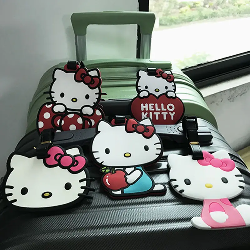 

Hello Kitty Baggage Tag Cartoon Kawaii Silica Gel Luggage Compartment Anti Loss Tag Cute Cat Series Hanging Tag Luggage Pendant