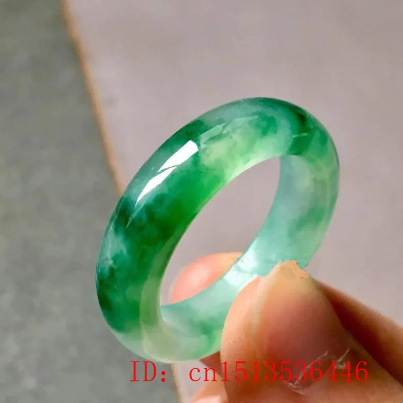 Кольцо из натурального зеленого нефрита с плавающим цветком Амулет китайского