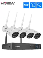 H.view 8CH 5mp Wireless CCTV System Kit NVR wifi Outdoor AI IP Two-Way Audio Camera Security System Video Surveillance Xmeye app