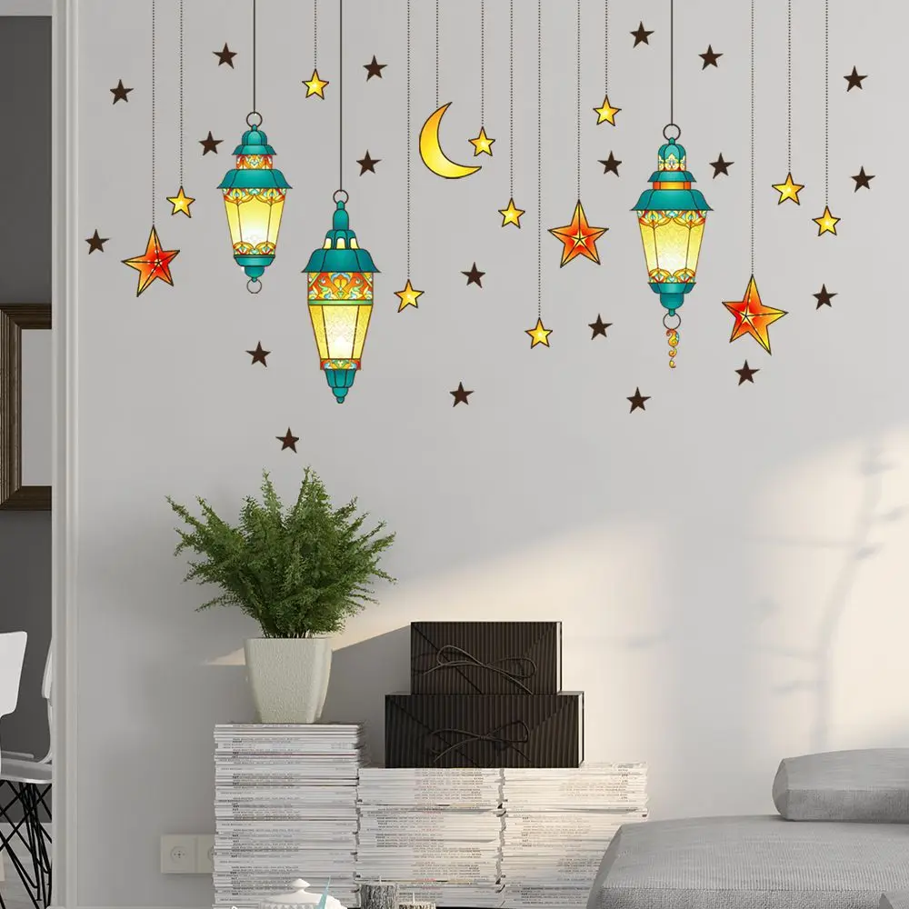 

Eid al-Fitr Islamic Muslim Removable Star Moon Wall Sticker Kareem Ramadan Decoration Eid Mubarak Decor Window Sticker