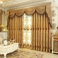 european curtains for living room bedroom embroidery floral brown valance windows treatment sheer tulle luxury 02
