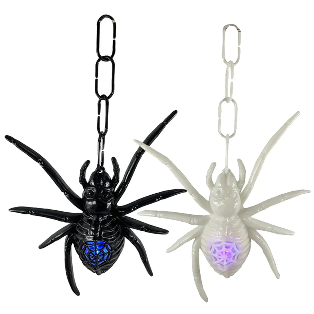 

2 Pcs Halloween Decor Scary Spider Model Party Prop Scene Pendant Prank Fake Spiders Photo Props Festival Adornment