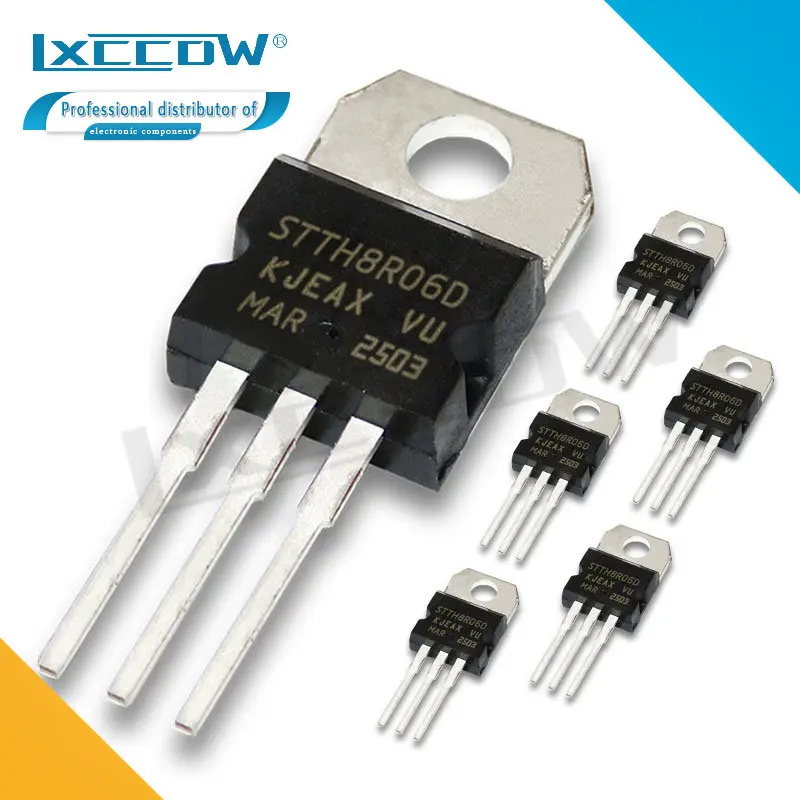 

10 шт. STTH8R06D TO220-2 STTH8R06 TO-220 600V 8A STTH8S06D STTH8S06