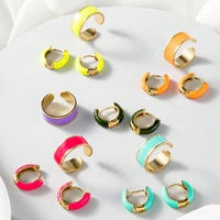 summer ring earrings sets pink green purple gold adjustable open ring elegant luxury earrings womens stainless steel jewelry
