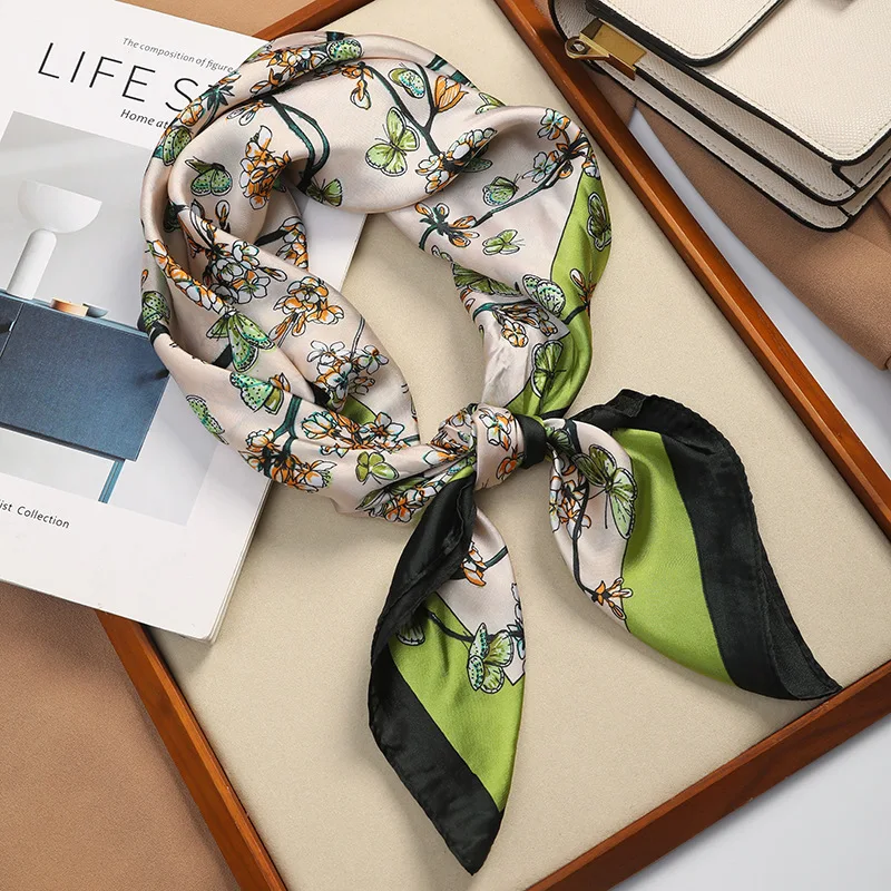 Шелковый шарф женский модный универсальный высококачественный квадратный с