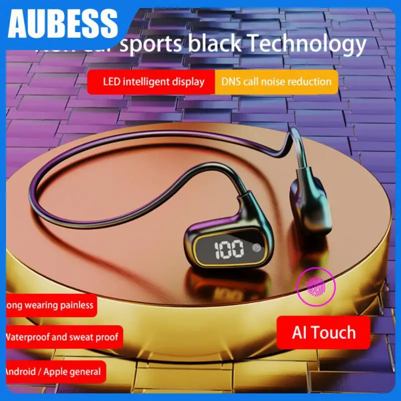 

Tws Headest Noise Reduction 150mah Sport Earbuds Stereo Digital Display Ai Fingerprint Touch Bone Conduction Earphone Hd Call
