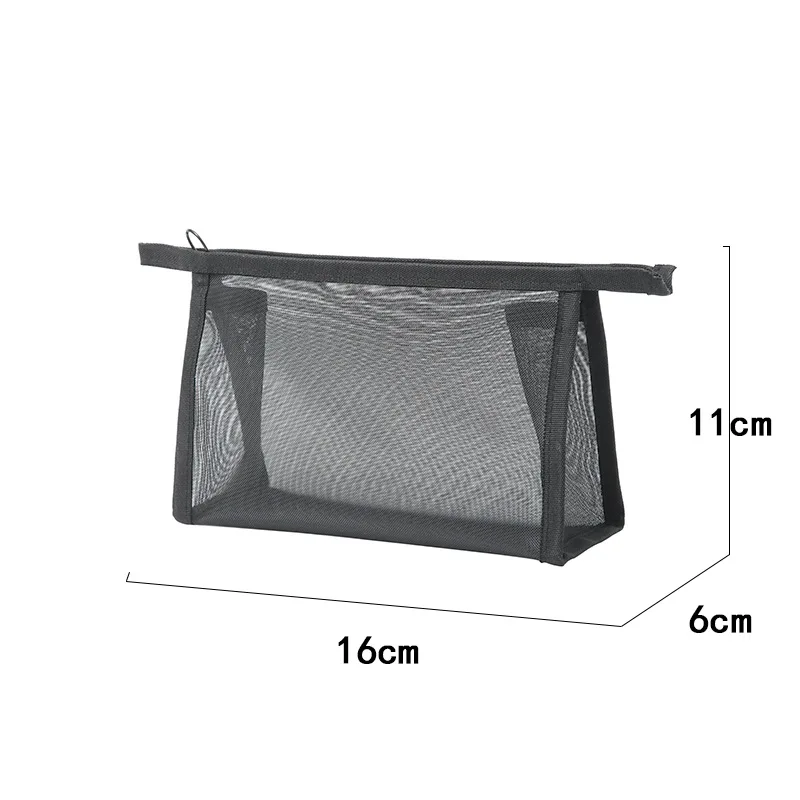 Черные сетчатые косметички для женщин и девочек, косметичка-органайзер, дорожная портативная стирка, губная помада, туалетные принадлежности, гигиенические салфетки, сумки для хранения