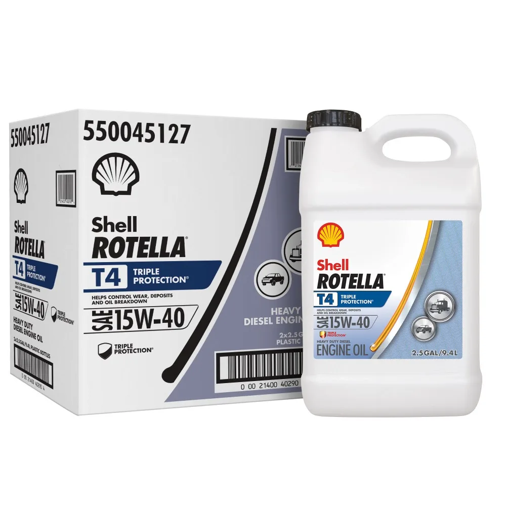 

Shell Rotella T4 Triple Protection 15W-40 Diesel Motor Oil, 2.5 Gallon, 2-Pack