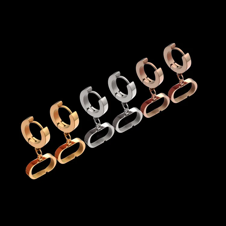 

2022 Korean Fashion Stainless Steel Simple Hanging Brand Dir Stud Earrings Stud for Ladies