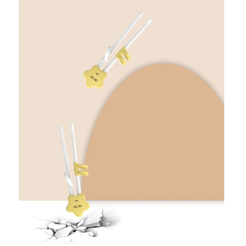 

Y55B Cartoon Chopsticks Auxiliary Chopsticks Flat Tips Training Chopsticks Eating Learning Helper for Kid Baby Beginners