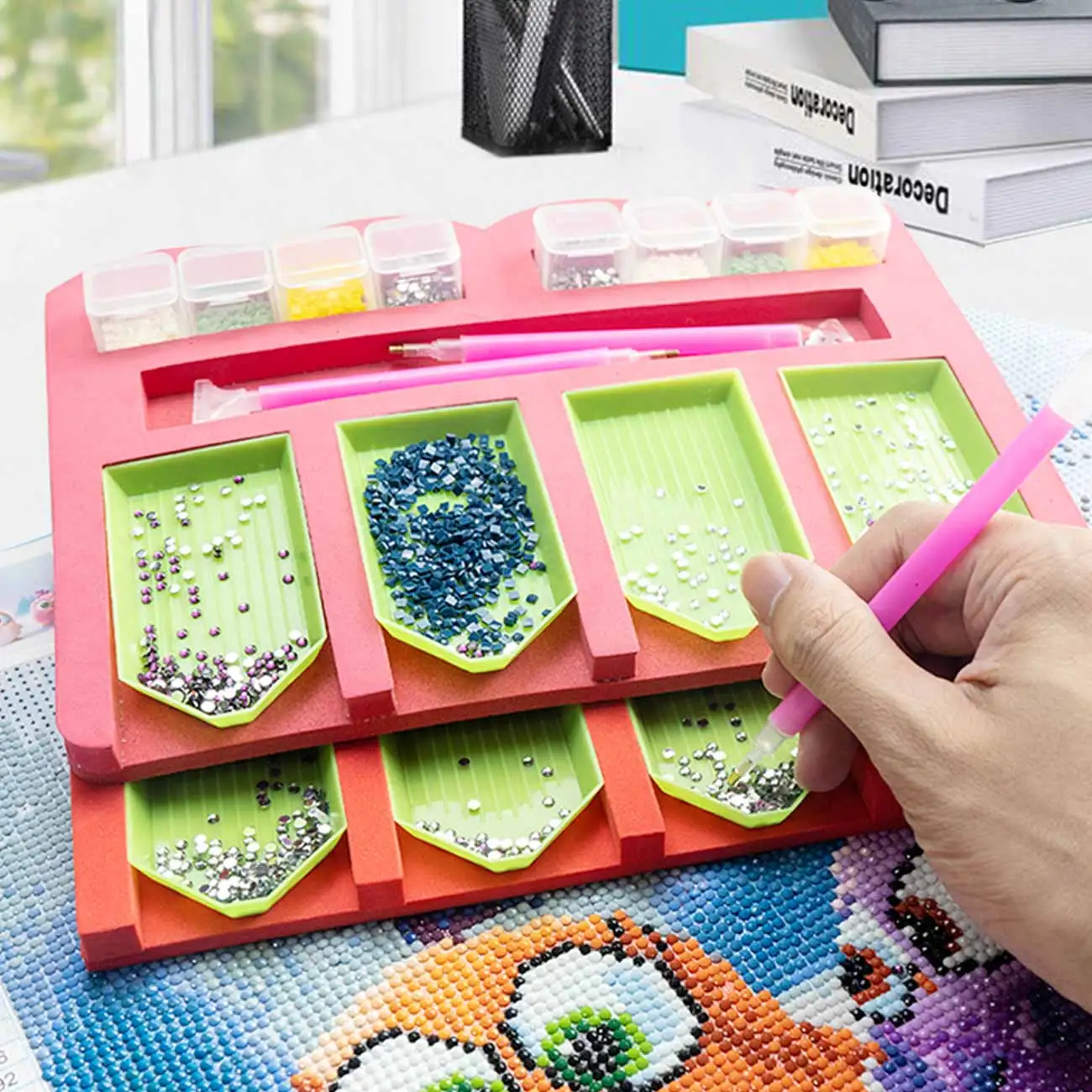 

Large Capacity Big Drill Plate Diamond Painting Tray Big Kits Gift New DIY Diamond Painting Diamond Embroidery Accessories Tools