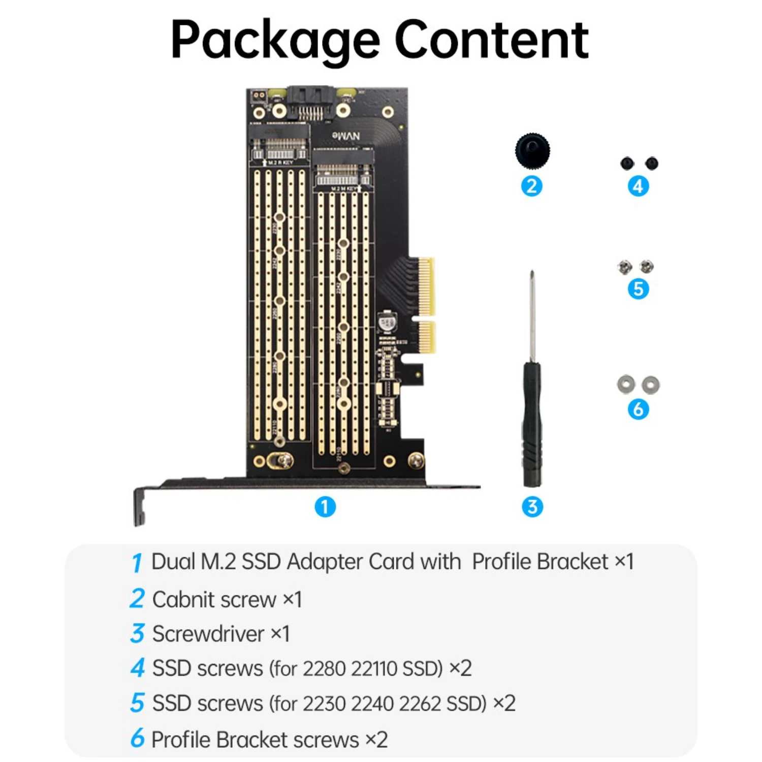 Высокоскоростной двойной адаптер M.2 PCIE 4.0 для твердотельных накопителей NVMe и NGFF