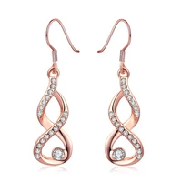 kissitty 1 pair rose gold color crystal czech rhinestone alloy dangle earrings for women hook earrings jewelry findings gift