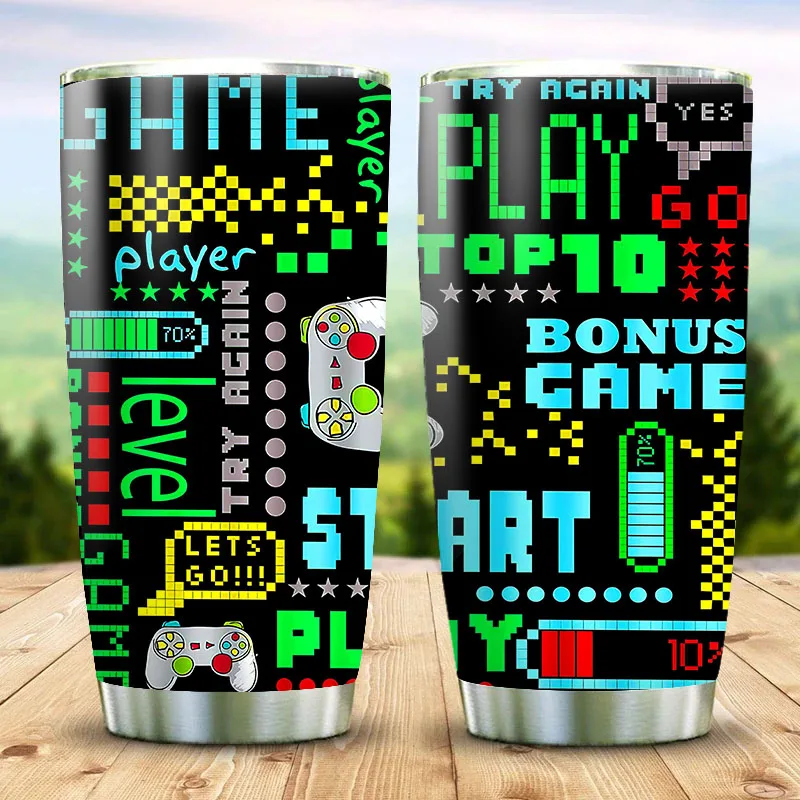

20oz Vacuum Beer Mug Stainless Steel Double-Layer Thermos Cup Game Water Bottle With Lid Insulated Leakproof Car Kettle