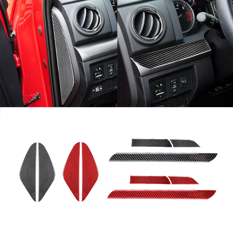 Купи 2/3PCS Car Dashboard Real Carbon Fiber Cover Decoration Sticker For Toyota Tundra 2014-2018 Auto Accessories Interior за 2,098 рублей в магазине AliExpress