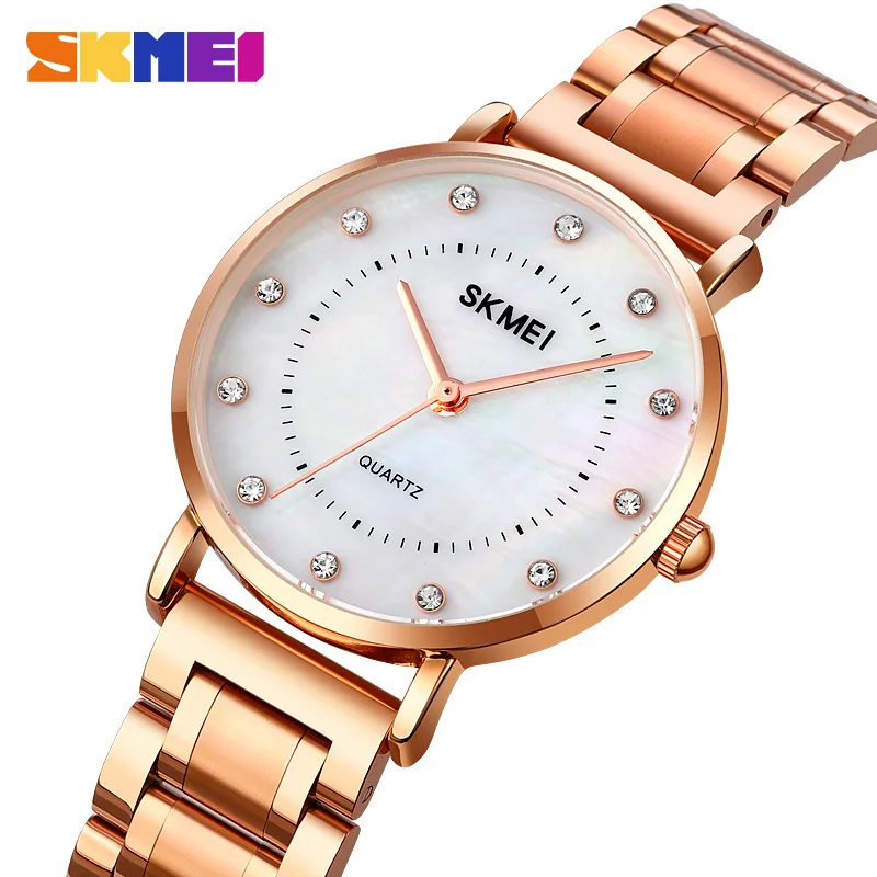 

Quartz Watch For Women Steel Strap Women's Wristwatch Casual Ladies Dress Bracelet Top Brand SKMEI Clock Hour Montre Femme