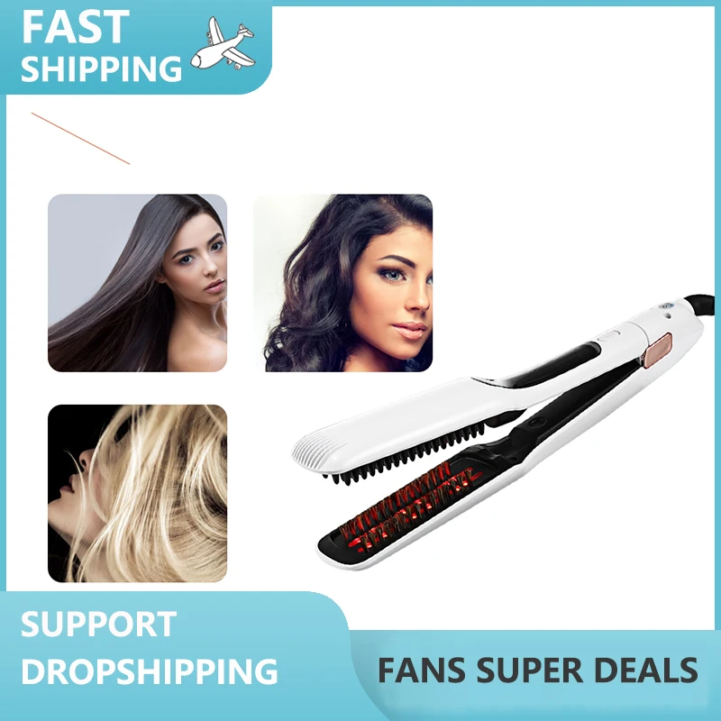 

2 in 1 Hair Straightener Hair Curling Iron Curler Ceramic Hair Flat Iron Temperature Adjustable Hair Curling Iron