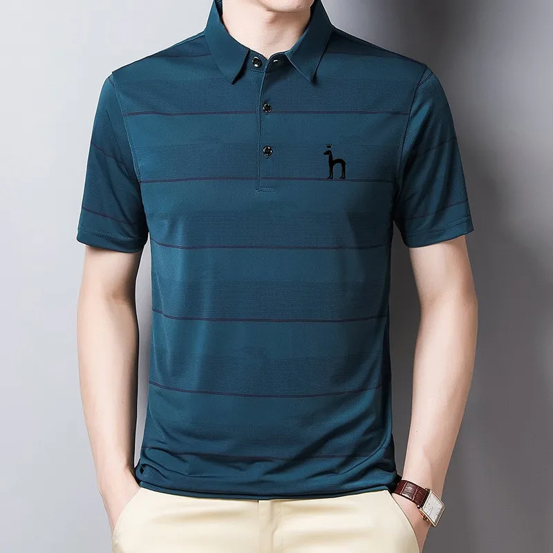 Embroidery HAZZYS Men's Shirt 2023 Summer Slim Fit Fashion Short Sleeve Top Polo Shirt Fashion Casual Polo T-shirt for Men