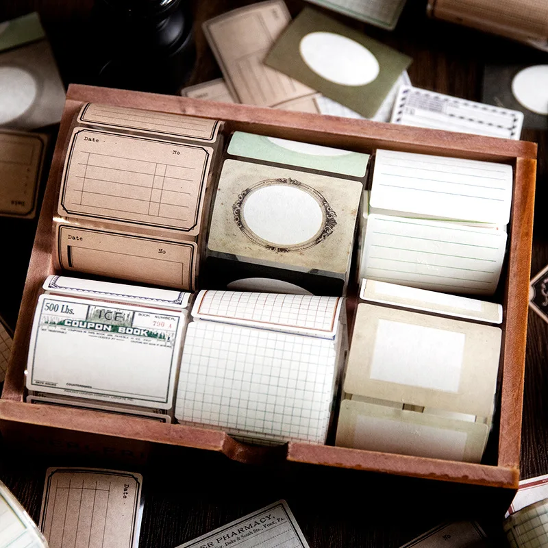 

Маскировочная лента с винтажными этикетками, наклейки-планировщики серий, материал для ручного счета, эстетические наклейки с коллажем пейзажа