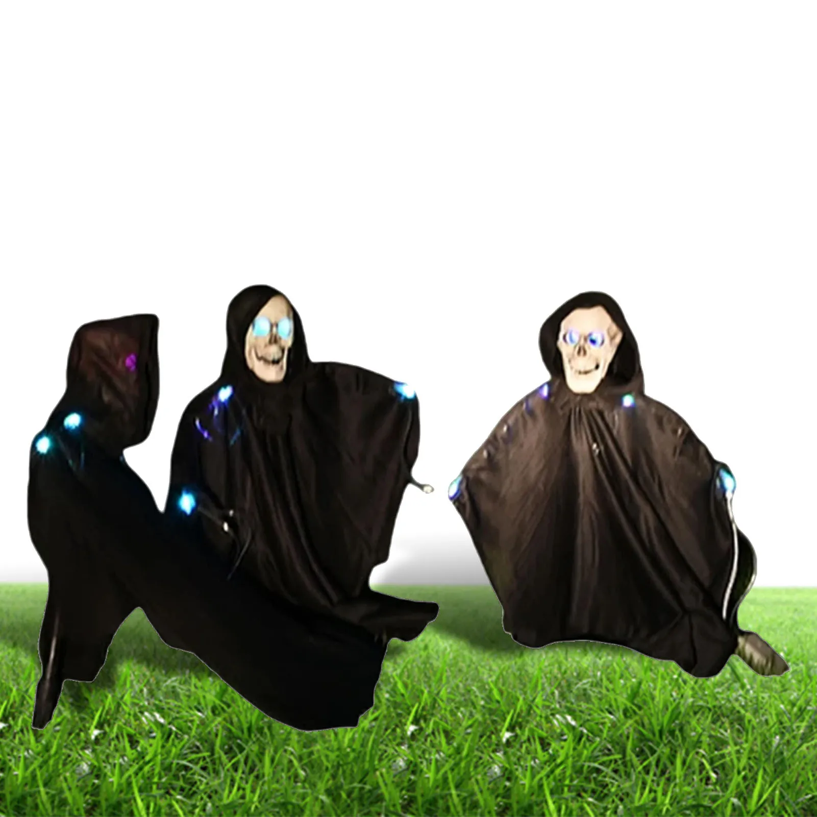 

3 Piece Halloween Ghost Set Outdoor Halloween Decorations 3pcs Cloth Ghosts With LED Lights Ghost Decorations Outdoor Bar