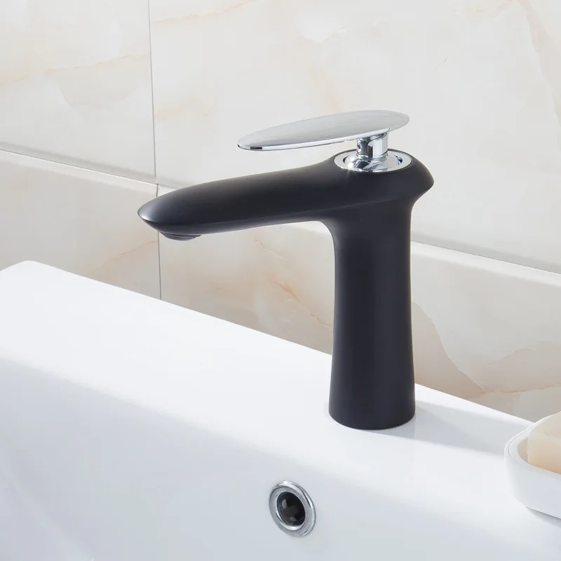 Медный смеситель для горячей и холодной воды роскошный черный белый ванной