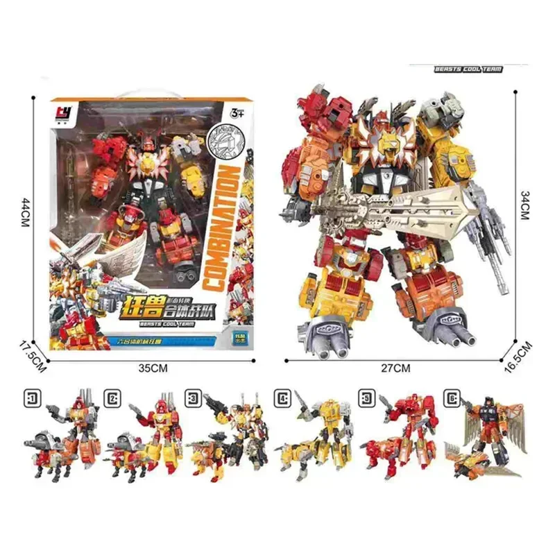 Фото Коллекционная фигурка-трансформер 6 в 1: KO Predaking Defensor Bruticus Devastator, игрушка для детей, подарок №5