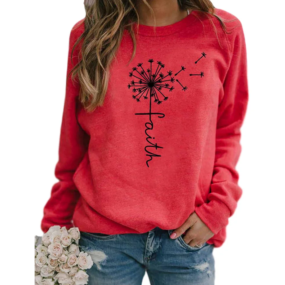 

Sweatshirts Women Long Sleeve Top Autumn Stars Print New O-neck Casual Female Sweatshirt Loose Hoodies Datura Letter Pullover