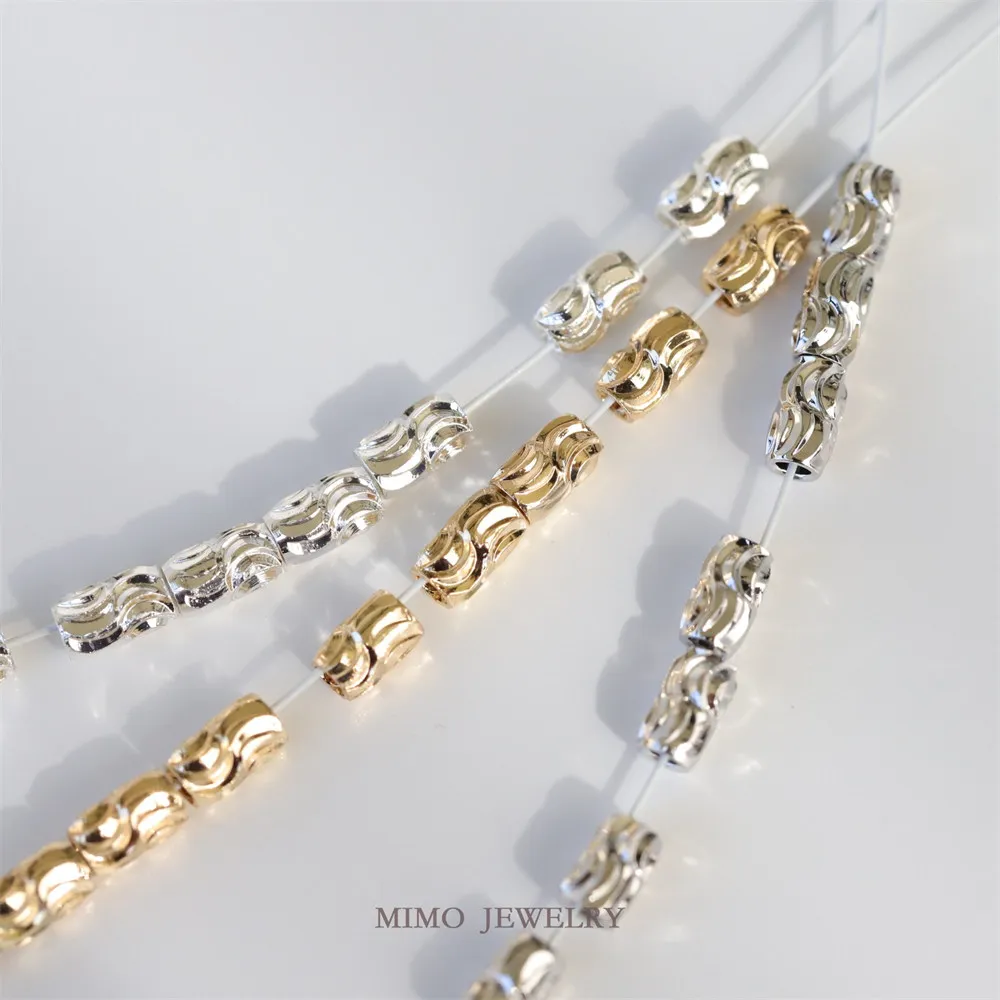 

Wholesale 3mm*5.2mm Jewelry Bead 14K Gold Plated Metal Small Spacer Beads For Bracelets Jewelry Making Supplies Accessories