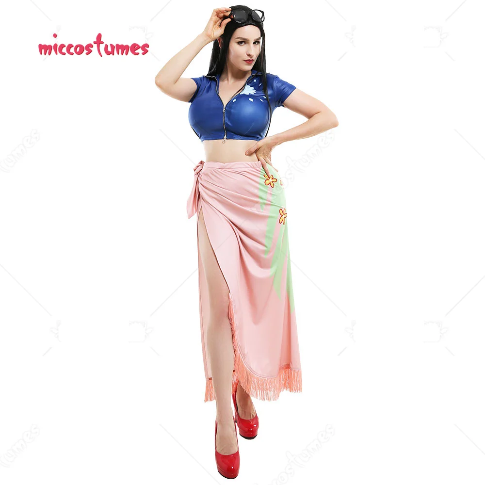 Women's One Piece Nico Robin Top and Floral Pattern Wrap Skirt Cosplay Costume Outfit Decorated with Tassel Outfits