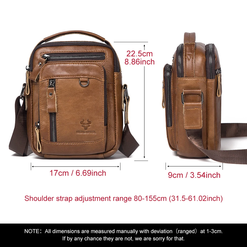Сумка-мессенджер HUMERPAUL мужская из 100% натуральной кожи маленький чемоданчик