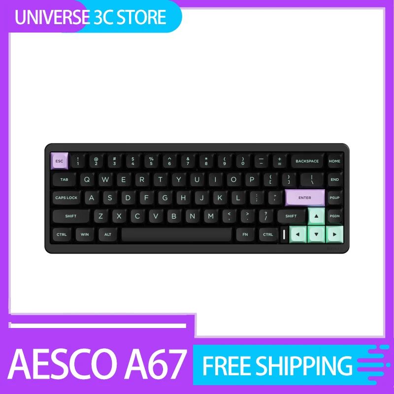 Механическая клавиатура Aesco A67 с индуктивным переключателем 8K 2 4G двойной режим